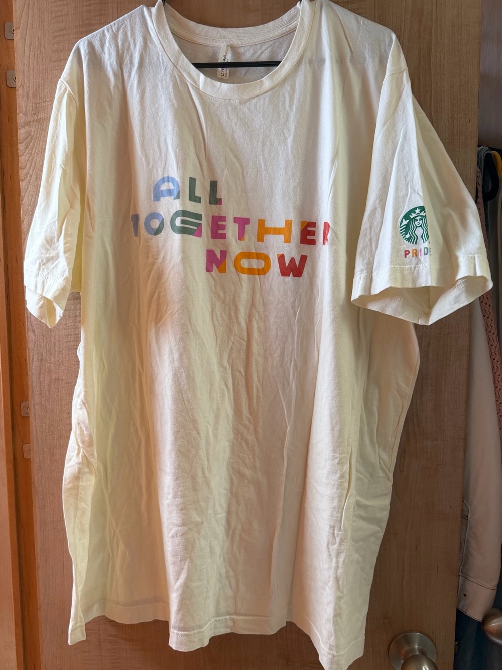 Starbucks Pride Tee with Multicolor 'All Together Now' Print NWOT